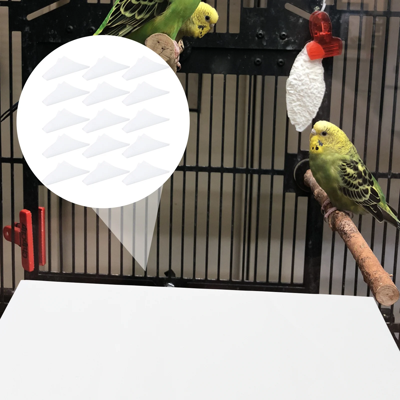 

100Pcs Parrot Cage Paper Liner Disposable Bird Cage Mat with Absorbent Design Comfortable Safe Cleaning Pad for Small Pets