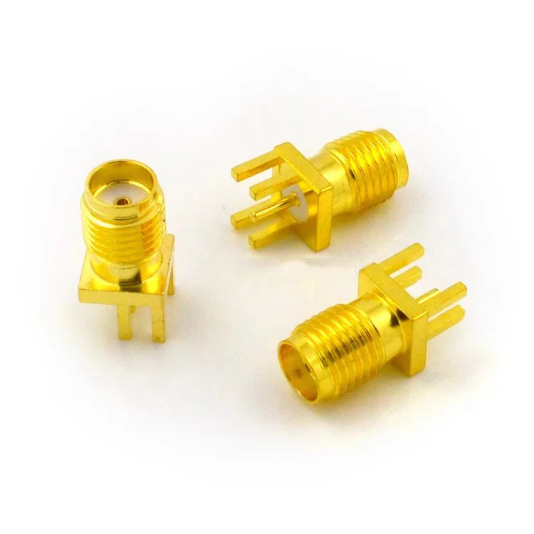 Sma-ke SMA female base partial 4pin clamp plate outer screw inner hole PCB board end socket antenna base