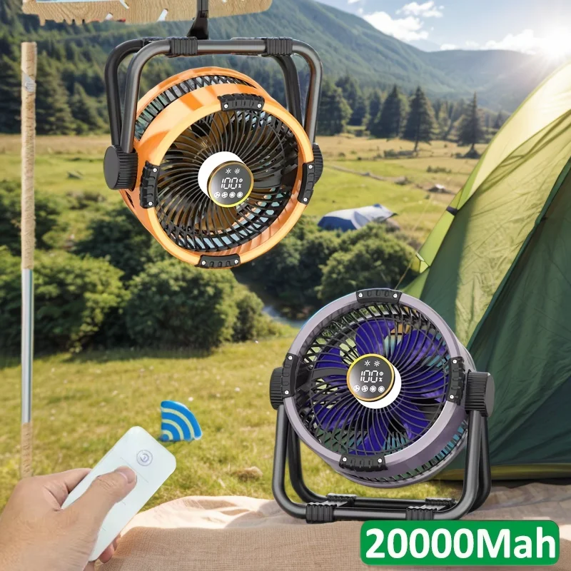 

Camping Fan 20000mAh Rechargeable Portable Fan Air Circulators 4 Speed Adjustment And 360° Rotation Wireless Tent Ceiling Fans