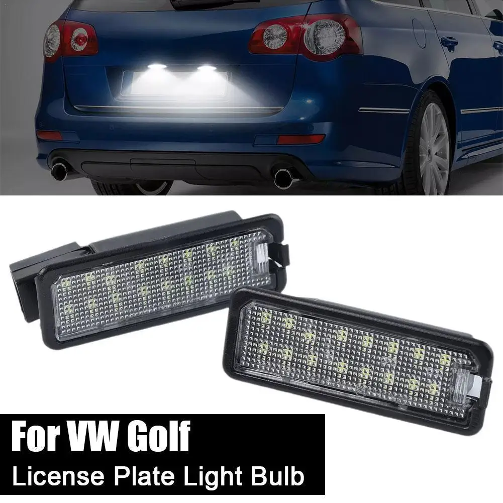 

2PCS LED Number License Plate Lights for VW Golf MK4 MK5 MK6 MK7 Car License Plate Lights Car Accessories