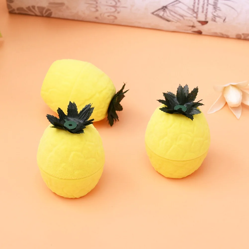 

Pineapple Shape Jewelry Case Unique Jewelry Box Exquisite Ring Case Portable Storage Box for Girls Women
