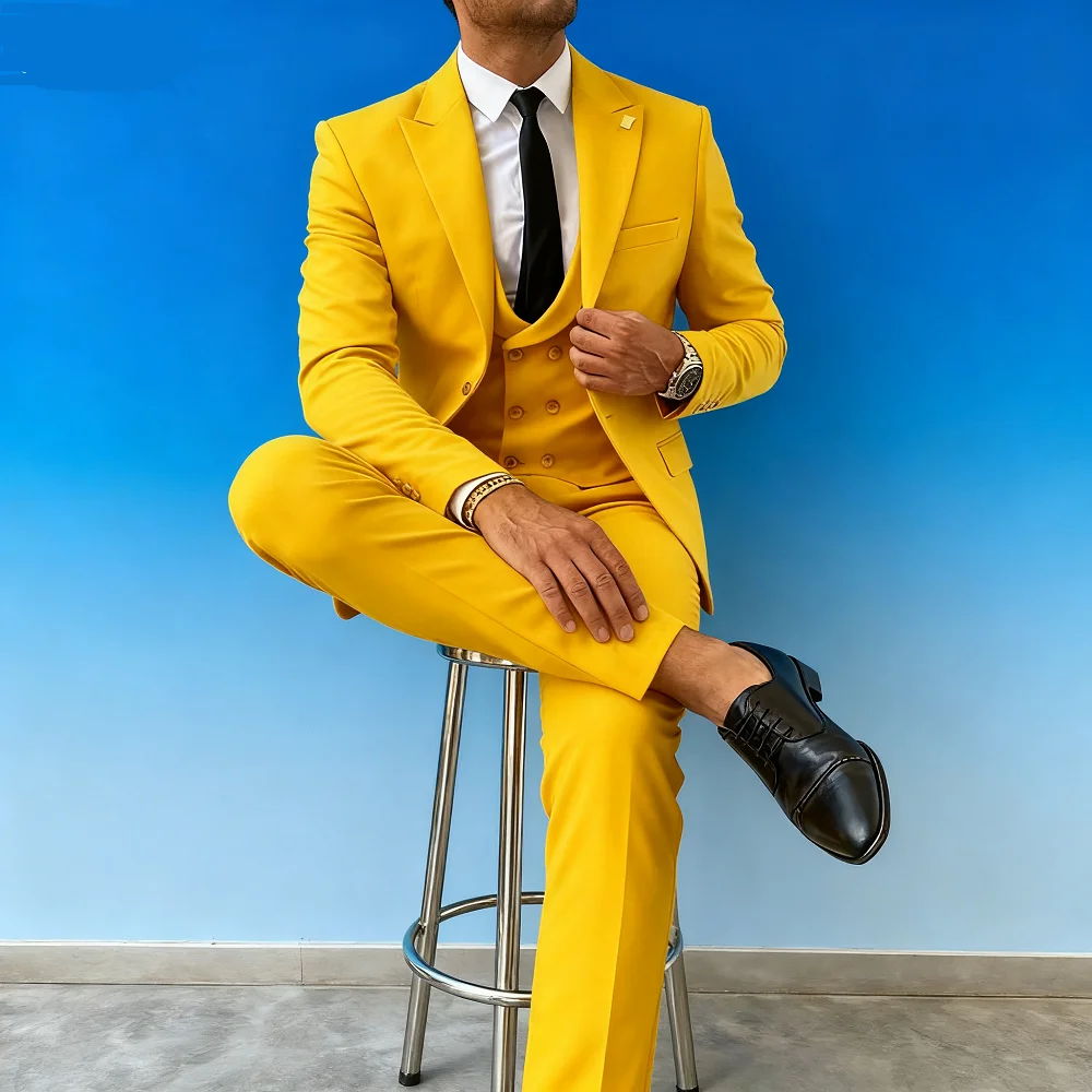 

Terno Slim Fit 3 Peças Bonito Verde Escuro Masculino, Jaqueta, Colete E Calças, Soco De Festa De Casamento, Roupas Masculinas