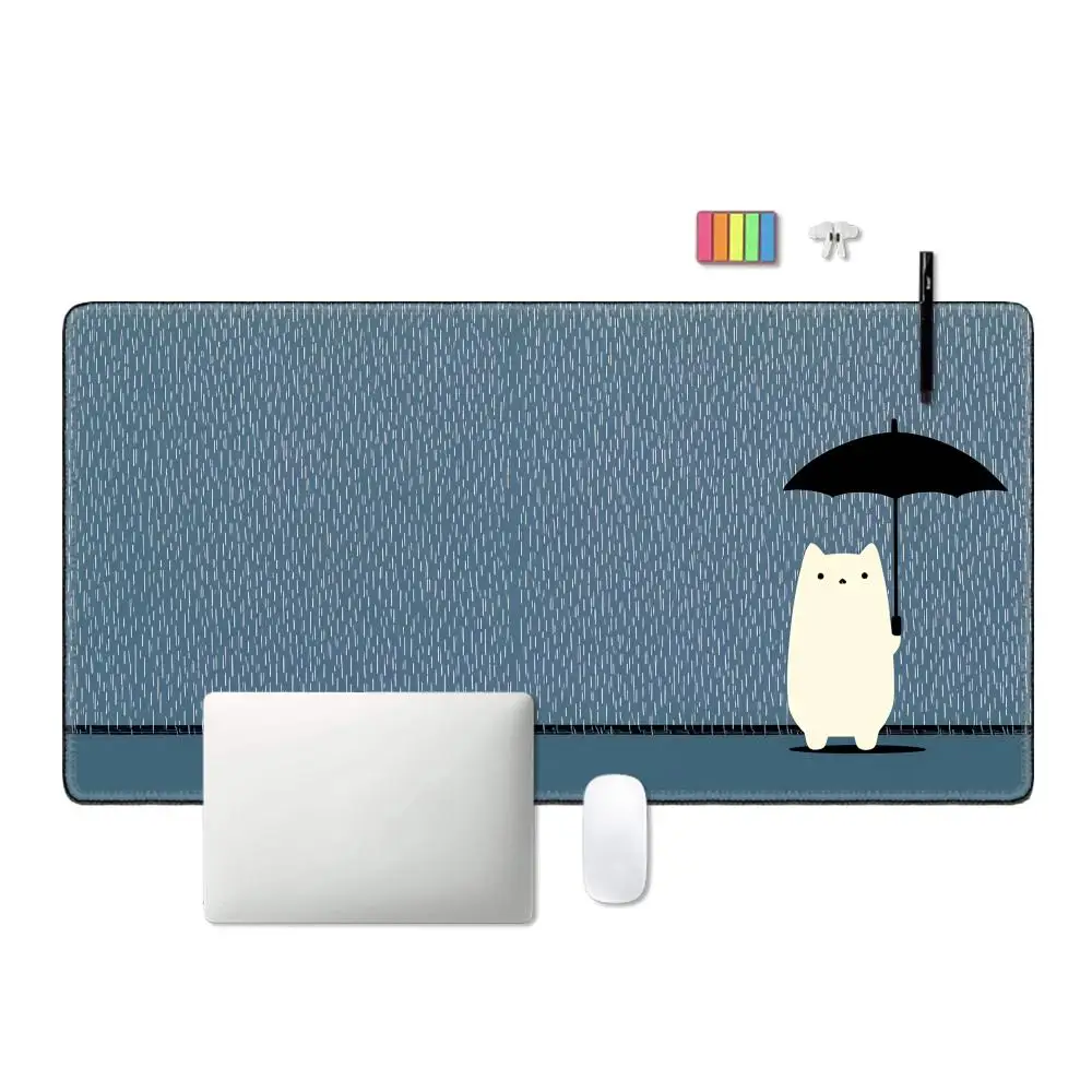 HYBXAXC Rainy Cat Mouse Pad Large Computer Office Game Table Mats Rubber Anti-slip Gaming Keyboard Mousepads Long Desk Pads