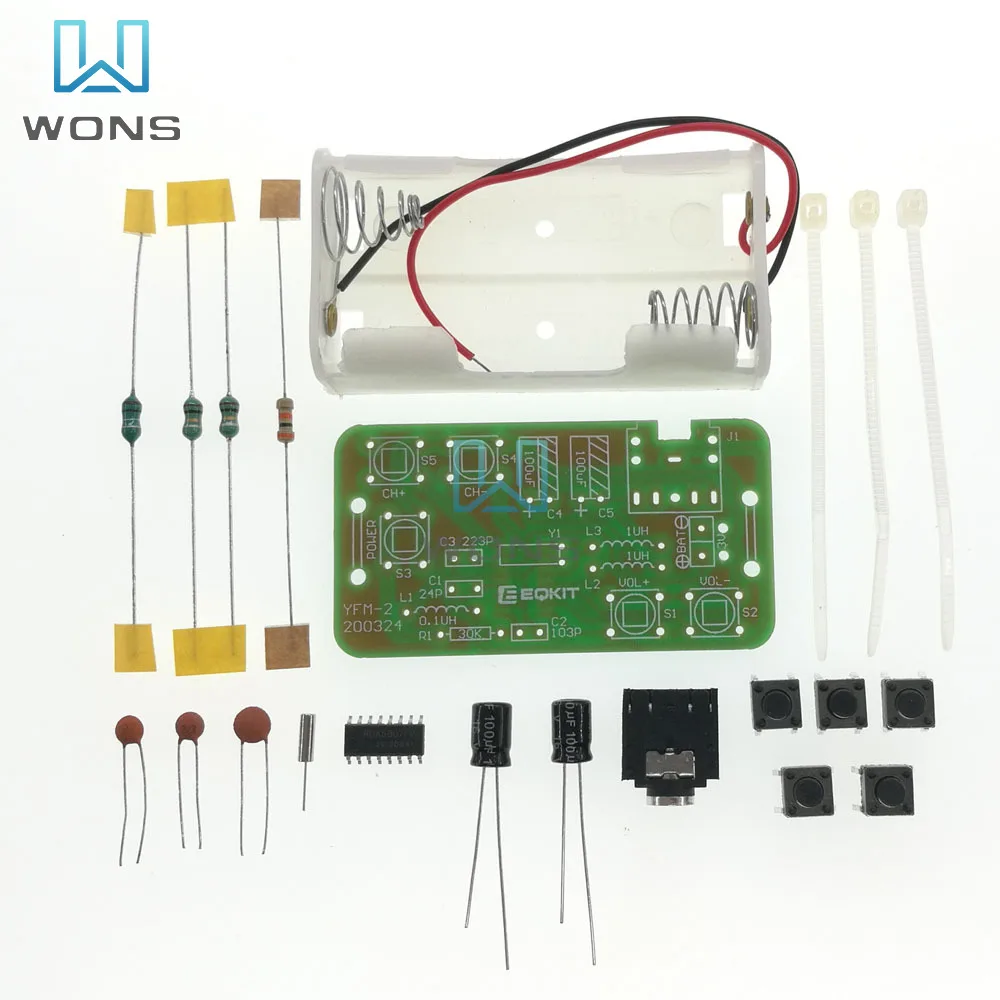 76-108MHz FM Wireless Receiver Module DC 3V Circuit 14 Frequency Stereo Transmission Module Part DIY Transmitter Board Radio Kit