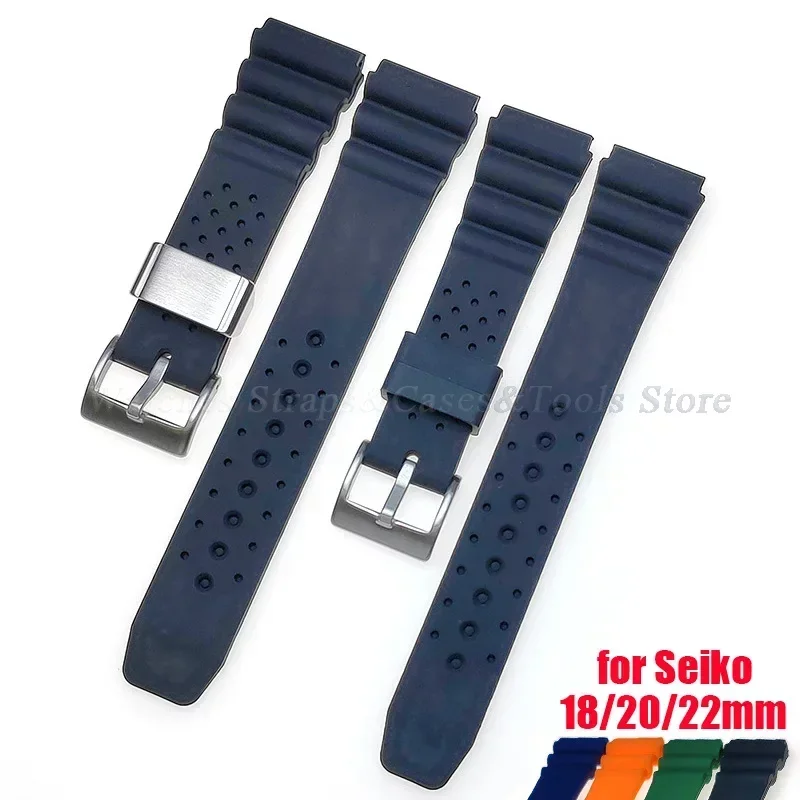 18mm 20mm 22mm Soft Silicone Watch Strap for Seiko 5 for Water Ghost SKX007 for Abalone Sport Men\'s Watchband Diver Rubber Belt