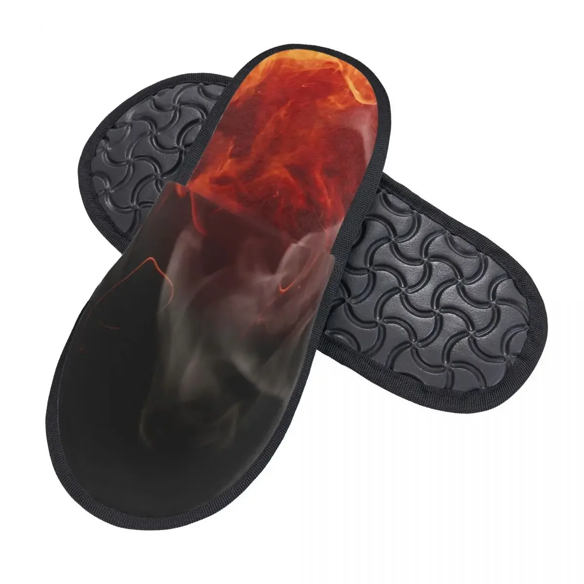 Indoor Burning Flame Warm Slippers Home Plush Slippers Home Soft Fluffy Slippers