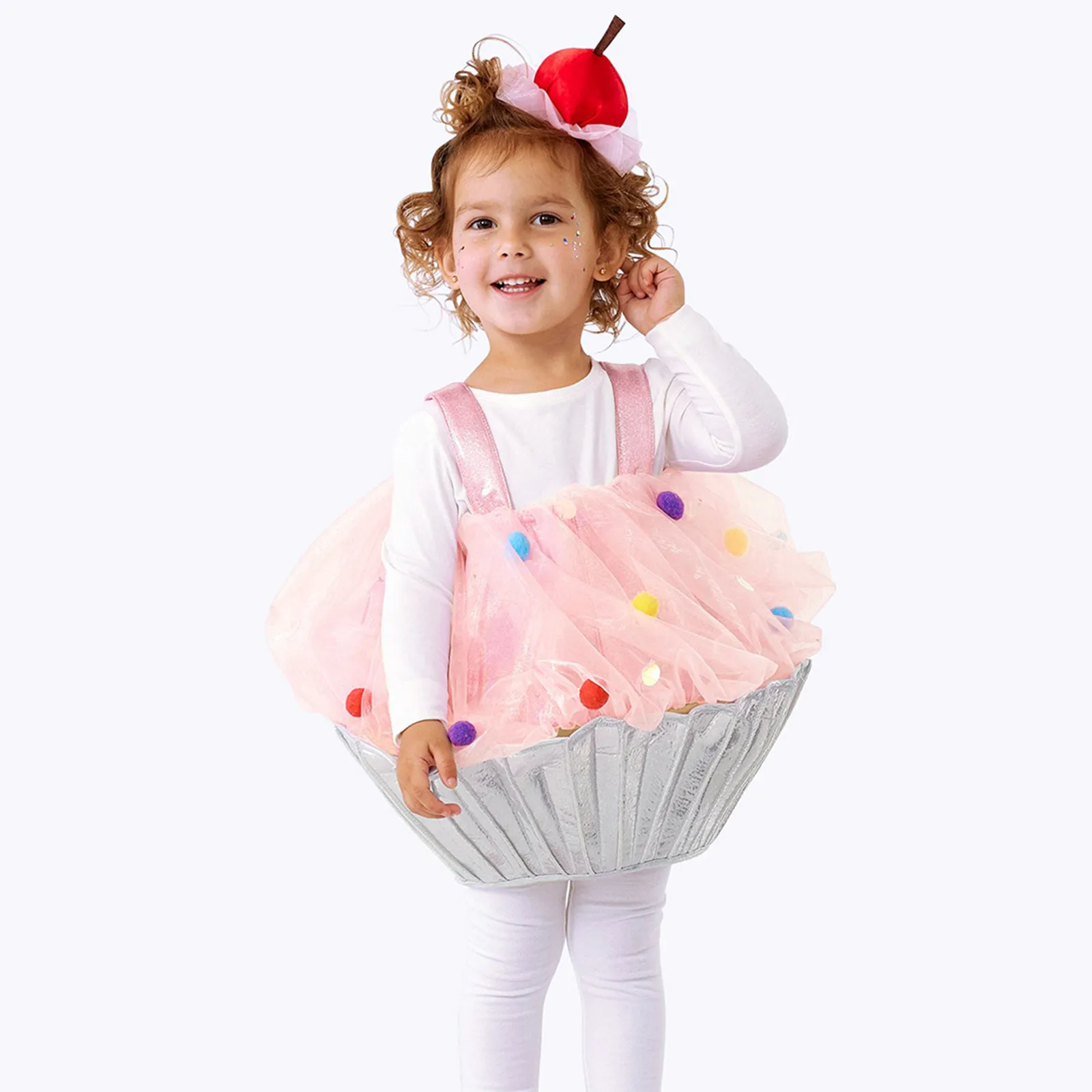 Baby Girls Cosplay Long Sleeved Outfit Cartoon Cake Shaped Holiday Party Princess Costume Performance Set Kids Girl Cute Costume