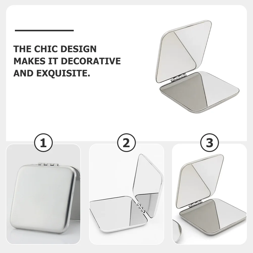 Petit miroir Portable Double face en acier inoxydable, pour femmes, voyage et maquillage, miroirs de maquillage compacts, miroirs de voyage
