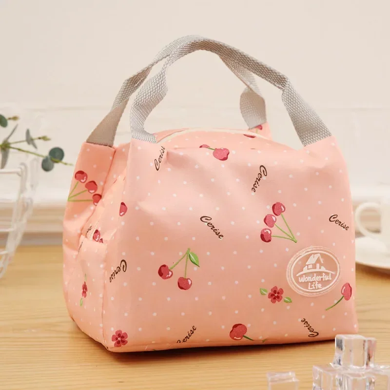 New Lunch Bag Insulated Cold Stripe Picnic Carry Case Thermal Portable Lunch Box Bento Pouch Lunch Container Food Storage Bags