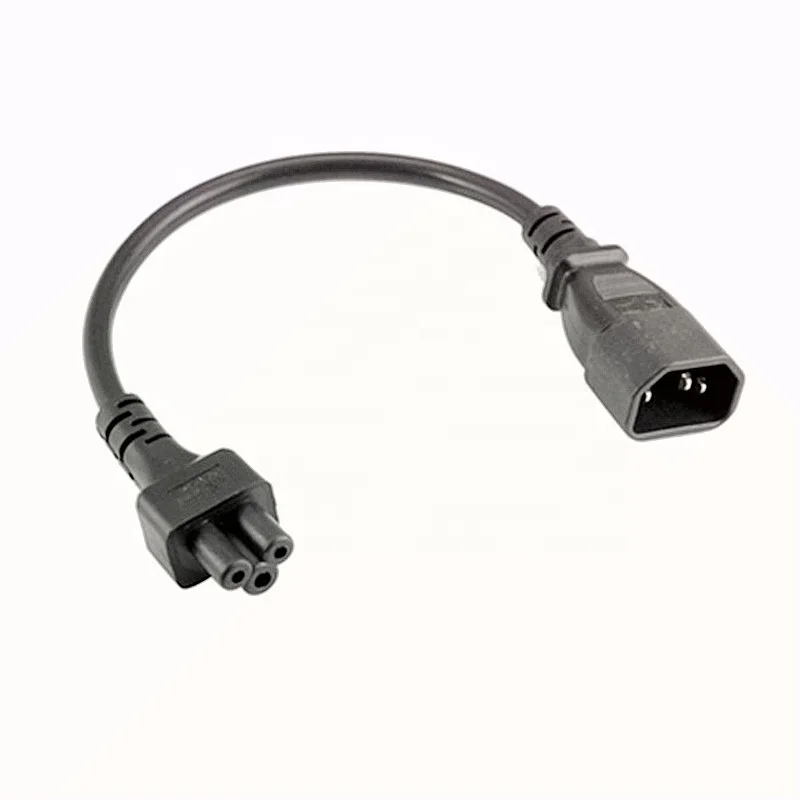 

2pcs 1ft Black IEC C14 to IEC C5 Power Cord H05VV-F 3G*0.75mm2