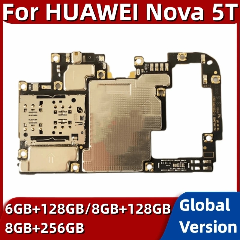 Motherboard for Huawei Nova 5T, YAL-L21, 128GB, 256GB, Original Mainboard, Logic Board with Global Version