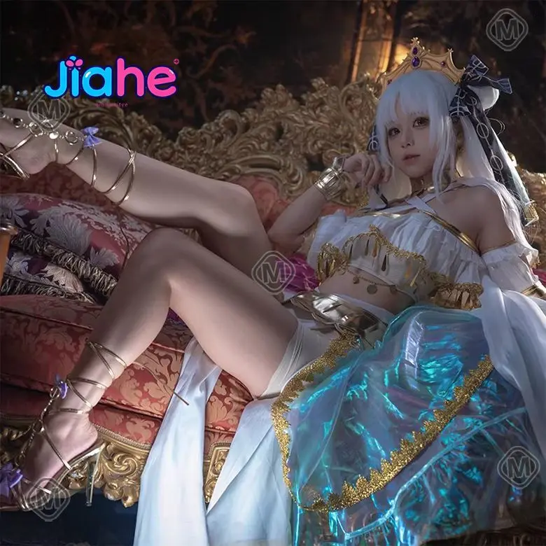 

Game Rosanna Cosplay Gal Game Cosplay Princess Rosa Cos Goddess White Gold Long Dress Costume Dance Outfit Halloween Party