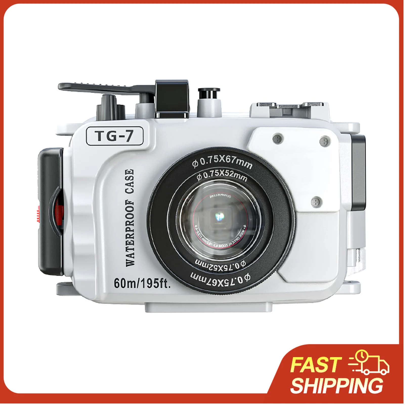 NOUVEAU Boîtier étanche TG7 pour caméra d'action, protection sous-marine 60m/195ft, interface filetée 52mm