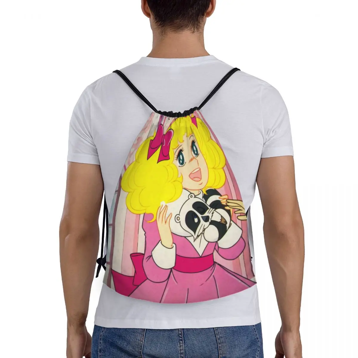 

Candy Candy Anime Backpacks Multi-function Portable Drawstring Bags Sundries Bag Book Bags For Travel Students