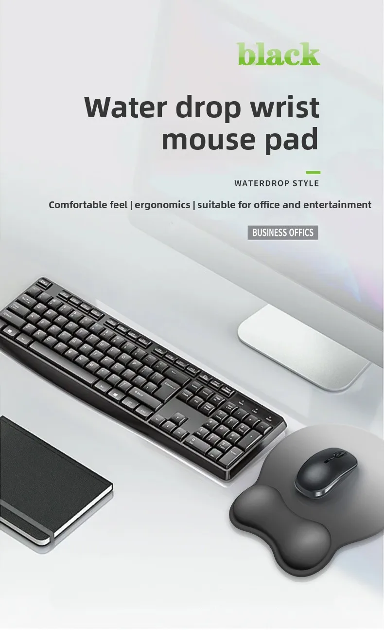 Ergonomische Handgelenkauflage Mauspad Anti-Ermüdungs-Schreibtischunterlage für Büro und Gaming in 9 Farboptionen – Detail 2
