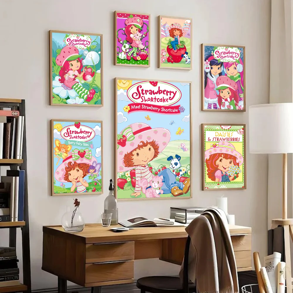 Strawberry Shortcake Anime Posters Sticky HD Quality Wall Art Retro Posters For Home Room Wall Decor