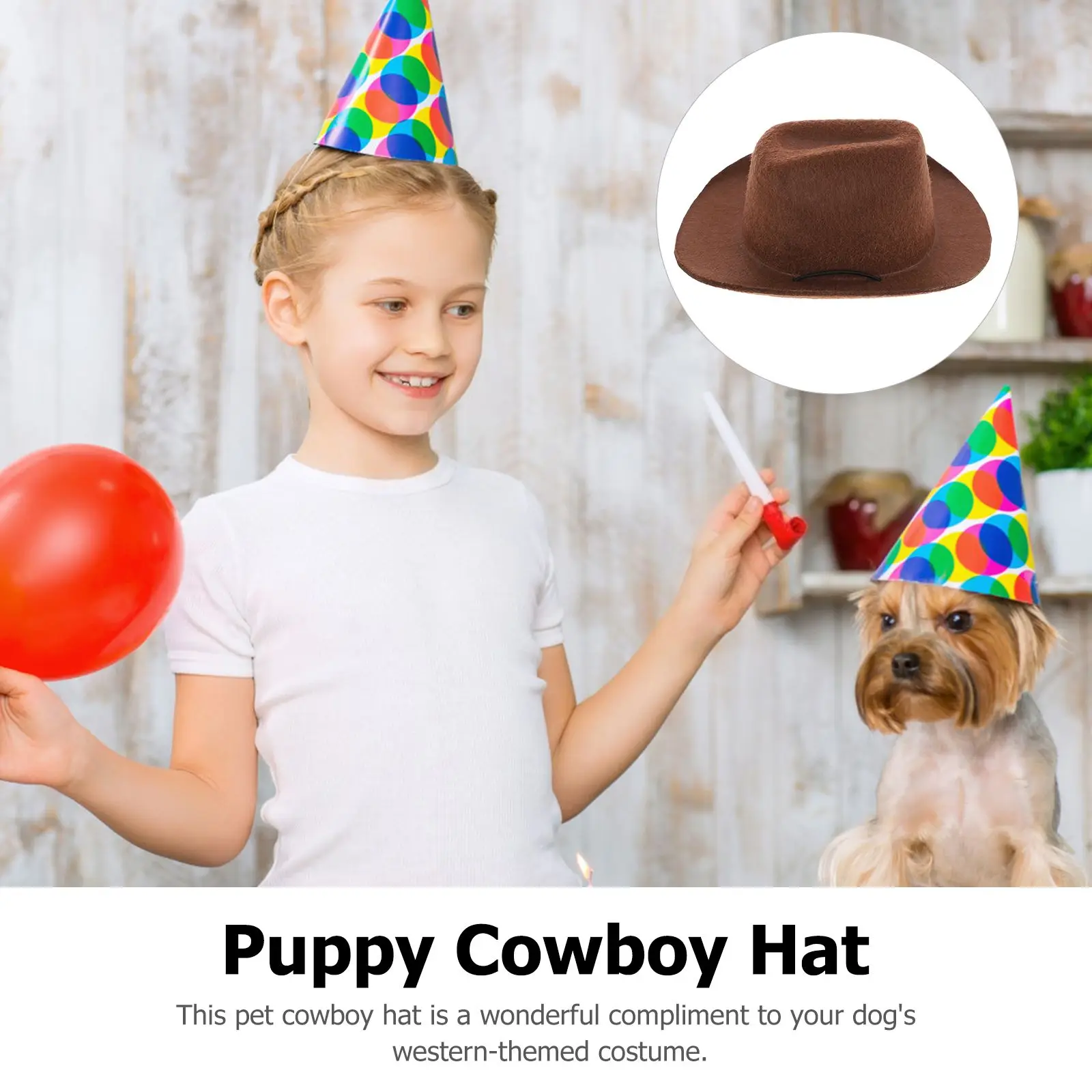 

Pet Hat Lightweight Non woven Material Adjustable Chin Strap Western Design Costume Dog Clothing Pet Supplies
