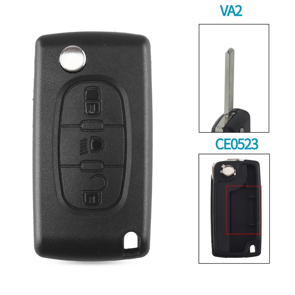KEYYOU 2/3 Knoppen voor Peugeot 207 307 308 407 607 807 Voor Citroen C2 C3 C4 C5 C6 Afstandsbediening sleutel Case Va2/Hu83 CE0523 CE0536