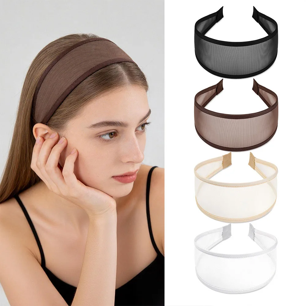 Diadema de malla ancha antideslizante y transpirable, banda para el cabello de tela suave para uso diario, yoga, entrenamiento, accesorios para el cabello