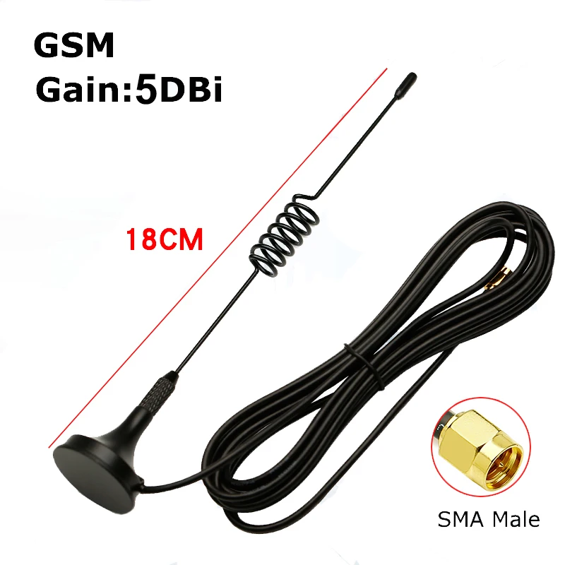 GSM Antenna Outdoor Router 700-2700MHz 10dbi High Gain SMA Male Connector 2G 3G 4G Magnetic Sucker Antenna 3 Meters Cable RG174