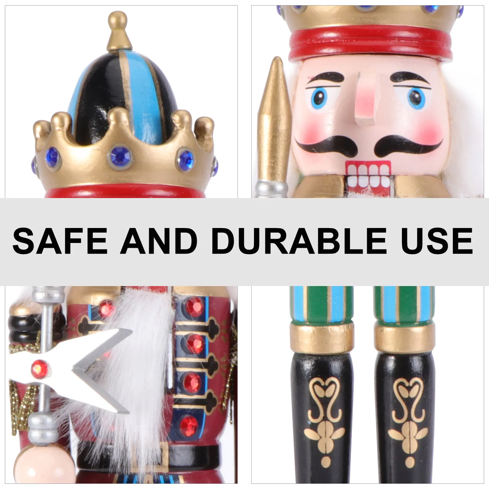 

Wooden Nutcracker Soldier Ornament Handcrafted Decorative Puppet For Home Desktop Cabinet Christmas Gift Walnut