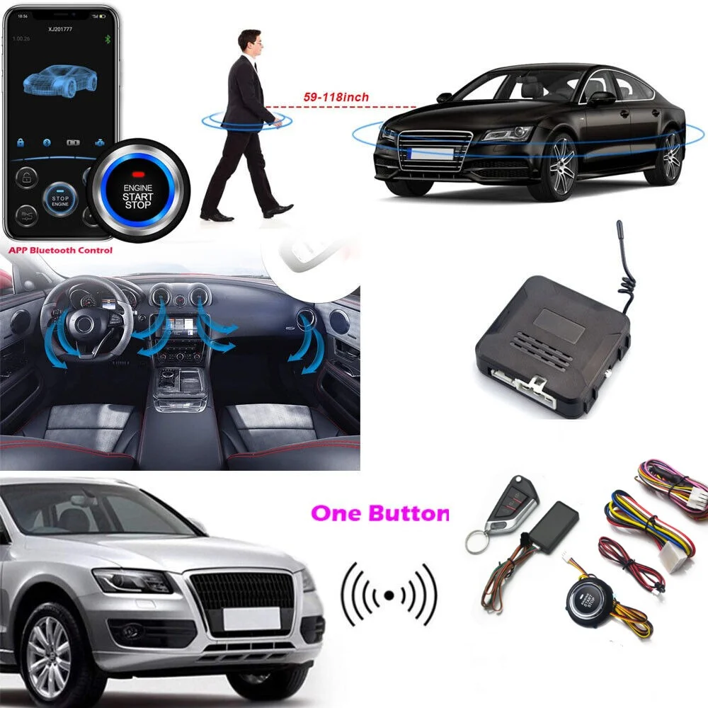 Mobile Phone Remote Control Start Car Autostart Engine One Button Start Stop System Automatic Engine starter Central Locking