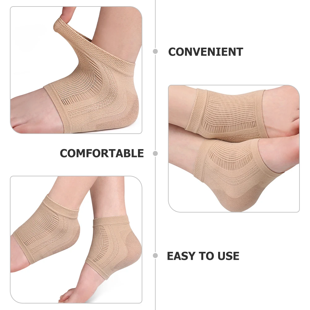 

3pcs Comfortable Heel Socks For Dry Cracked Feet Reusable Gel Silicone Foot Sleeves Breathable Heel Protector Support
