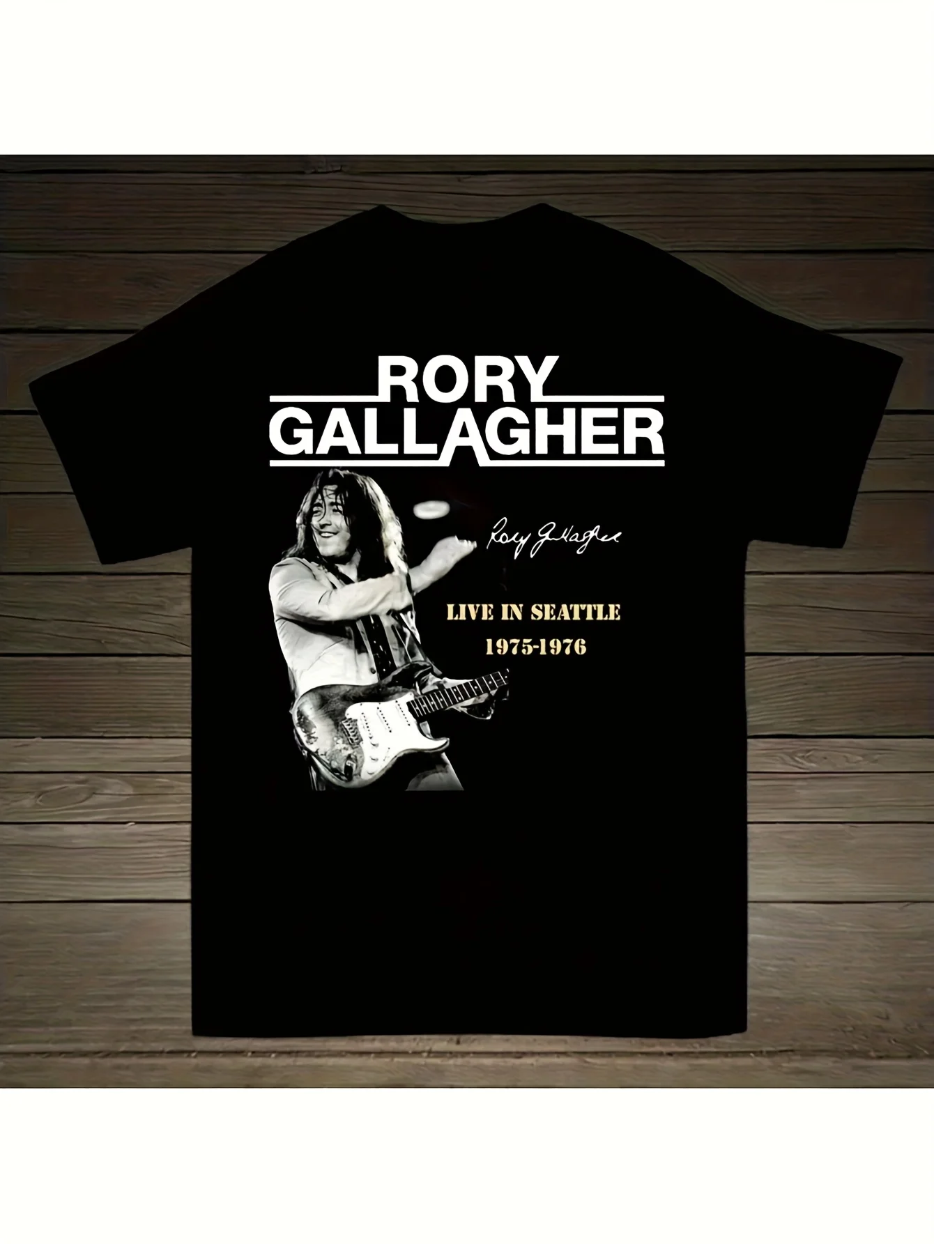 Футболка Rory Gallagher Live in Seattle 1991-1993 с винтажным рисунком — 90-е годы в богемном стиле, 100% хлопок, унисекс