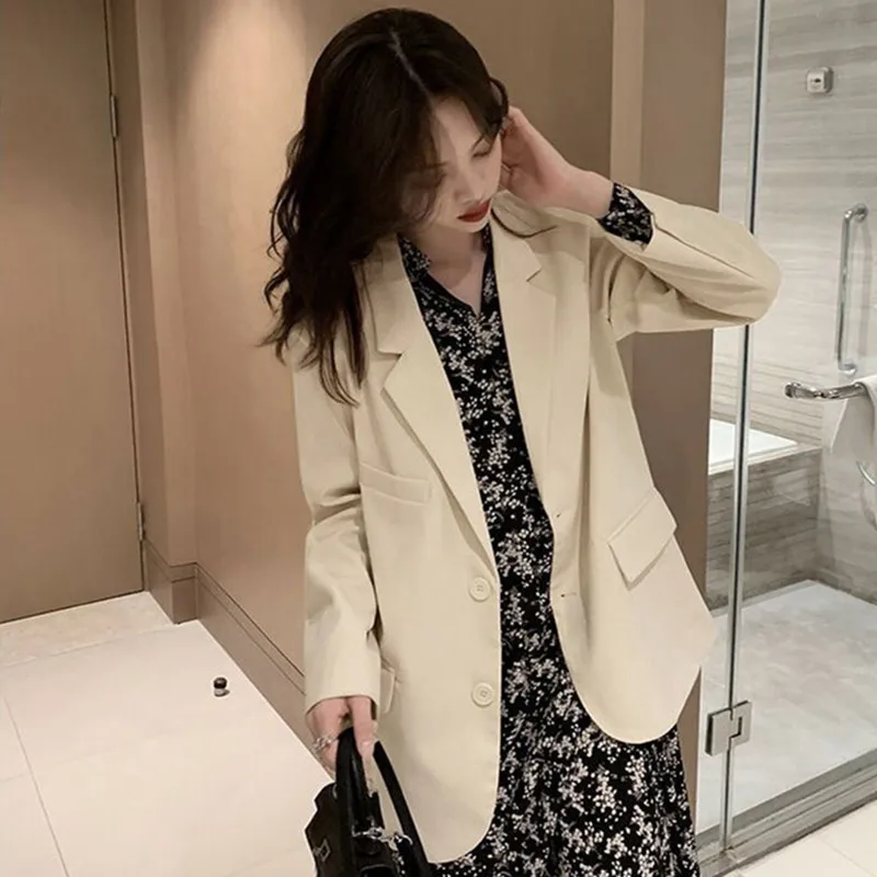 DAYIFUN Solid Suits cappotti donna autunno 2023 New Fashion Style Blazer stile britannico colletto cappotto coreano manica lunga Top Lady Blazer