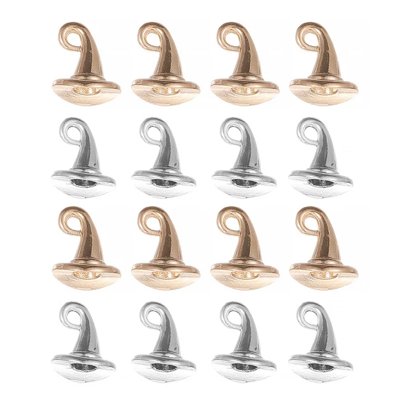 20Pcs/Lot 12x10mm Antique Silver And KC Gold Wizard Hat Charms Witch Hat Charms For Jewelry Making DIY Jewelry Findings