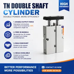 TN Twin Rod Pneumatic Cylinder High Thrust Dual Piston Double Acting Air Cylinder Airtac Type Bore 10-32mm Stroke 10-150S TN16