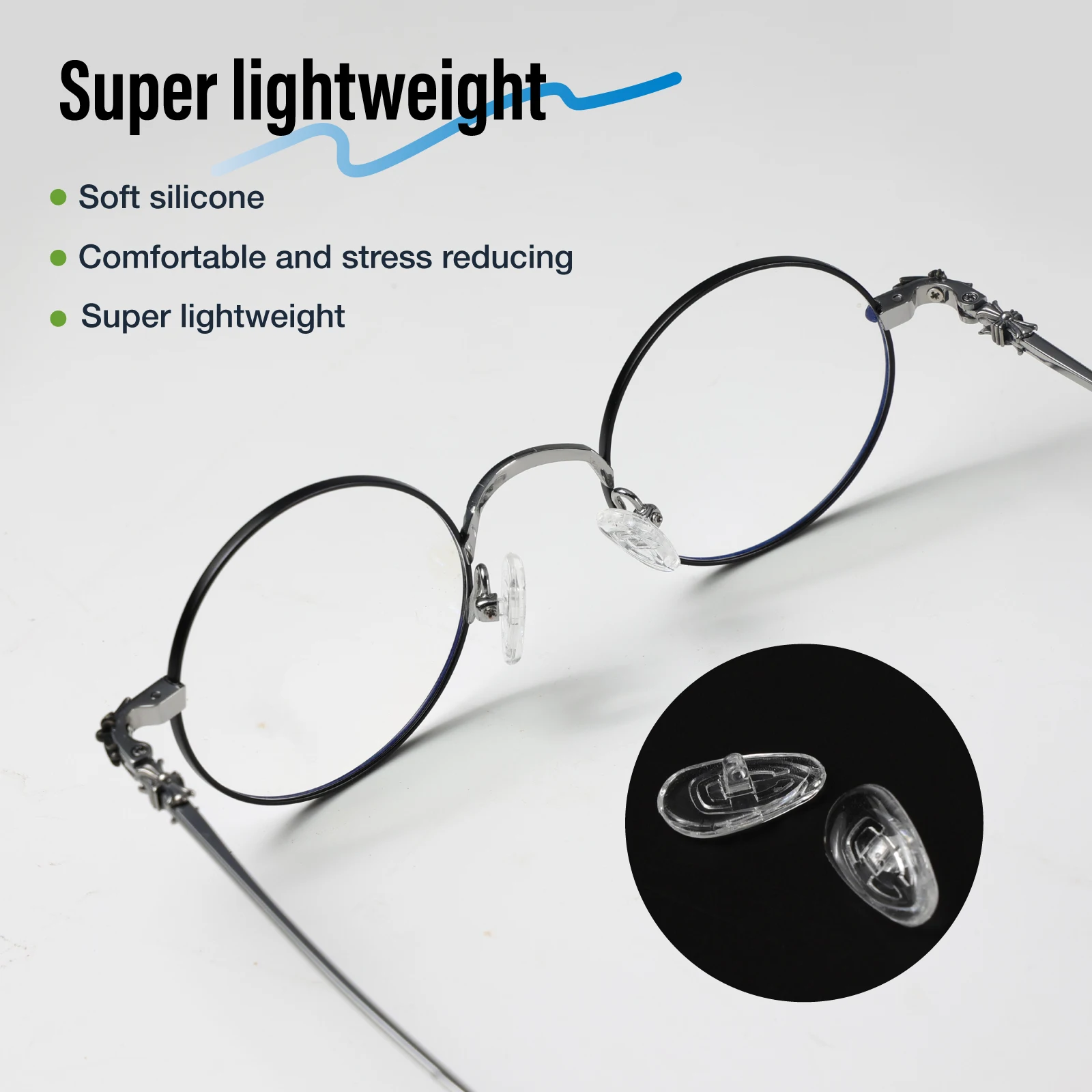 500 Pcs Eyeglasses Nose pad Silicone Material Push in and Screw in By Dhoptical