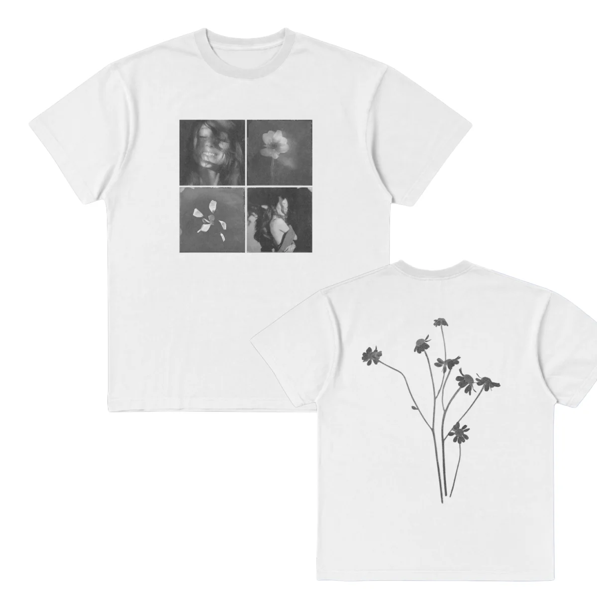 Ariana Grande Petal Tile Photo T-shirt Men and Women Summer 