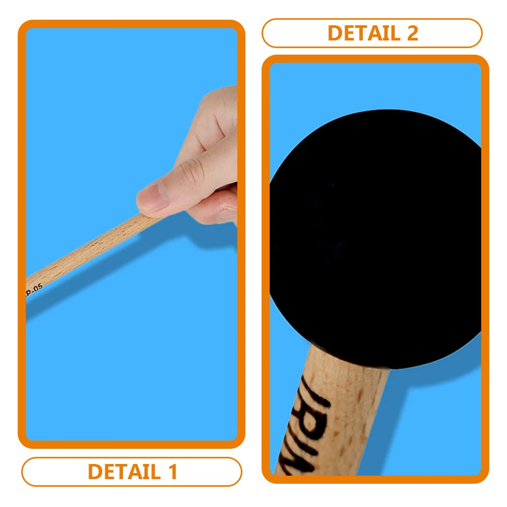 

Singing Bowl Mallet Rubber Head Beech Wood Handle Pure Sound Lightweight Comfortable Grip Professional Drumstick for Percussion
