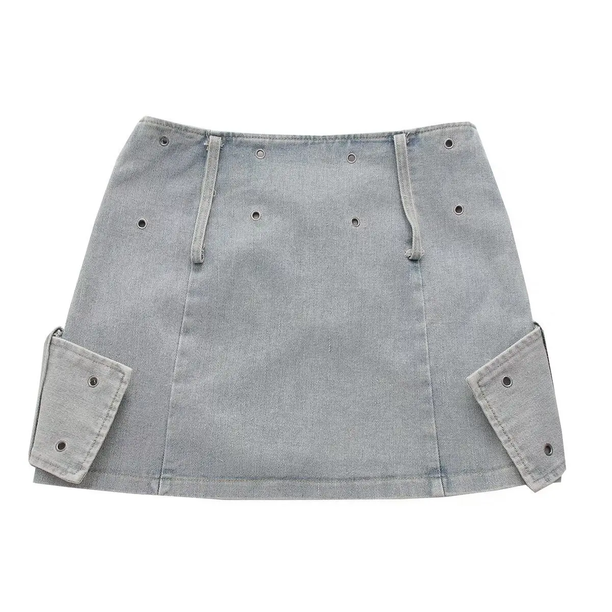 casual fashion women Cross waistband sexy low waisted denim mini skirts women denim jeans