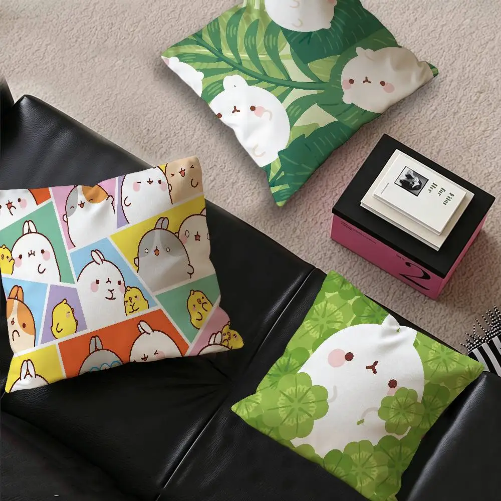 Korean Cute M-Molanges Rabbit Personalized picture text home decorative pillows Household Gifts 45x45cm