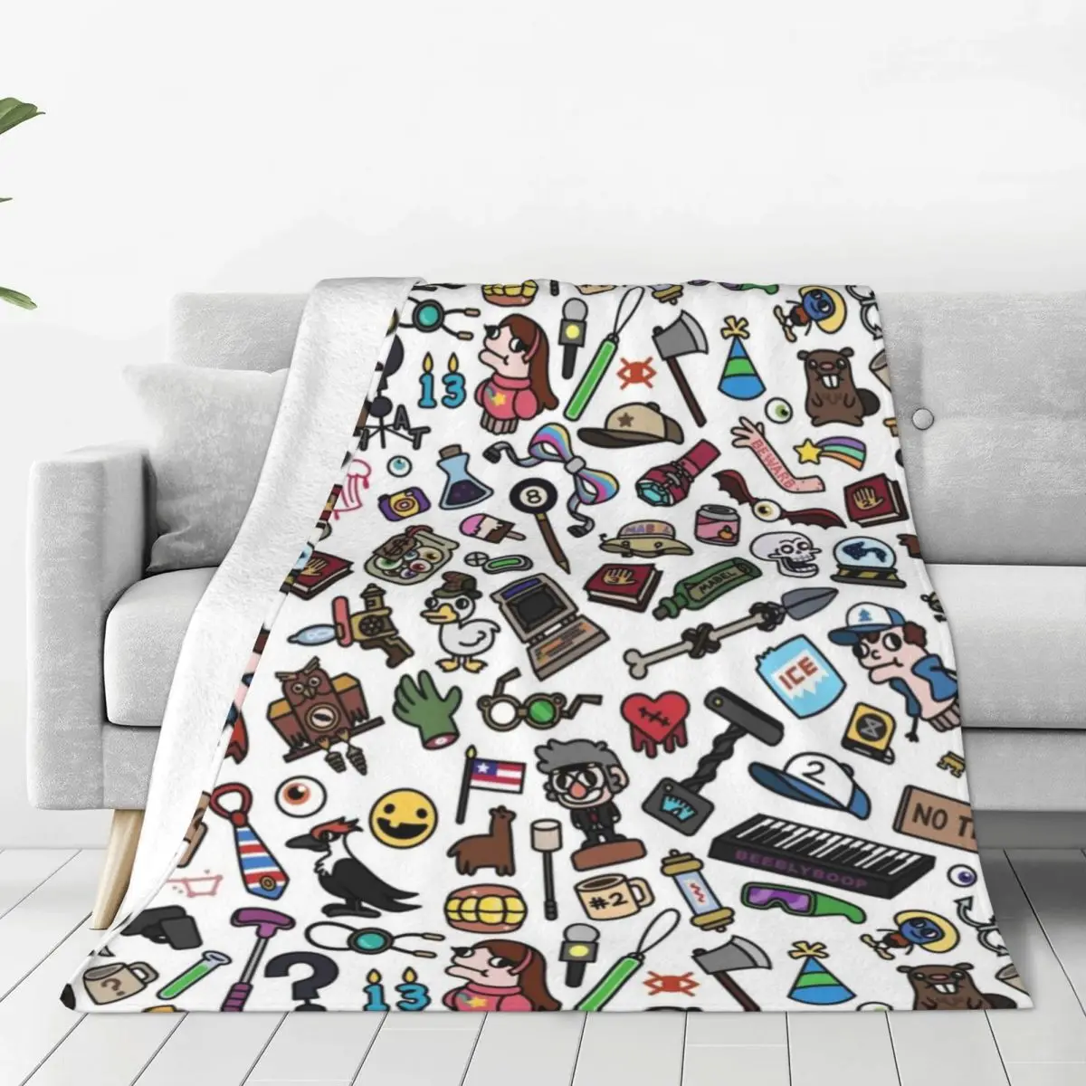 Gravity Falls Plush Flannel Blanket - Warm and Snuggly Fleece Throw for Couch, Bed, and Camping Adventures Any Time of Year