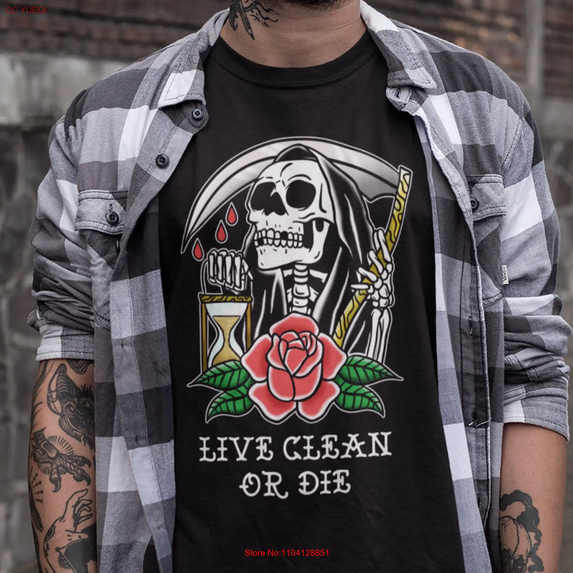 Live Clean or Die Recovery T Shirt Sober Alcoholics Narcotics Sobriety Recovering Addict Apparel long or short sleeves