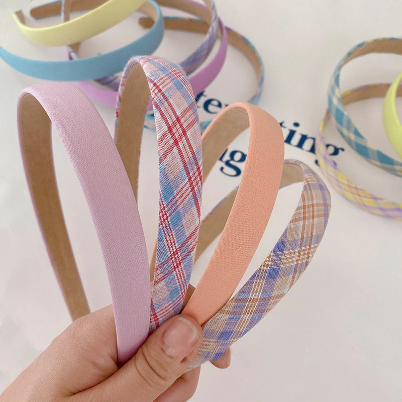 2pcs/set Hairbands Blue Yellow Pink Purple Orange Stripes Solid Color Headbands for Women Hair Accessories Girl Fashion Headwear