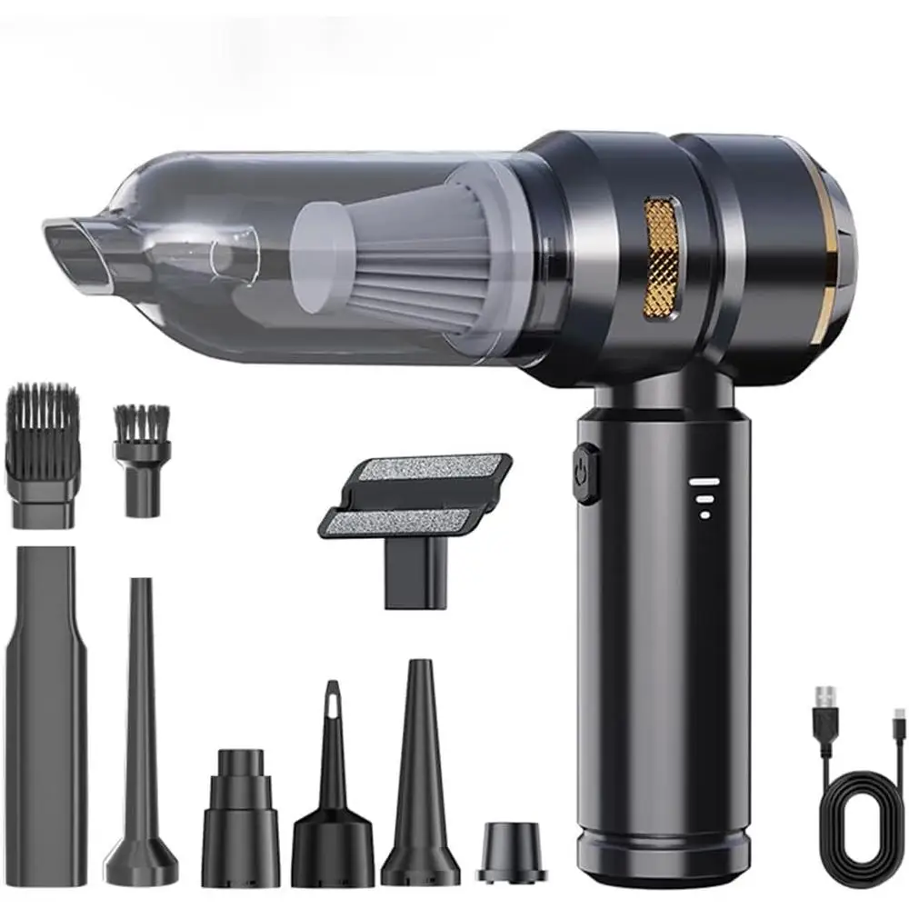 4-in-1 Cordless Handheld Vacuum Cleaner 16000Pa Suction Digital Display Portable Car Cleaning Tool with Blower Air Pump