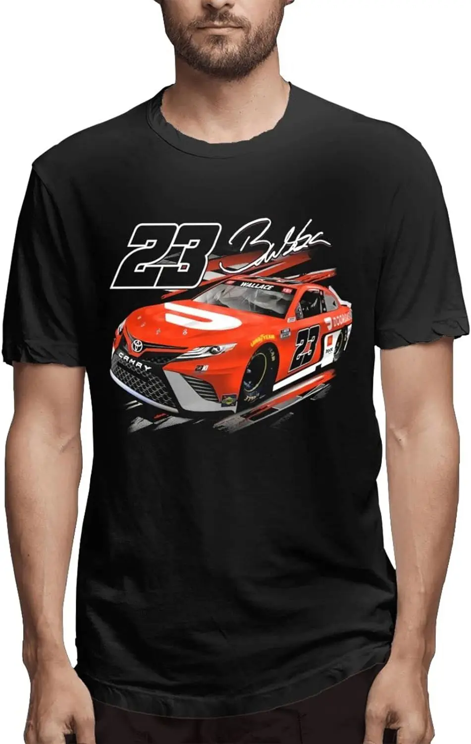 Bubba Wallace 23 Men's T-Shirt Crewneck T-Shirt Printing Performance Classic Short Sleeve