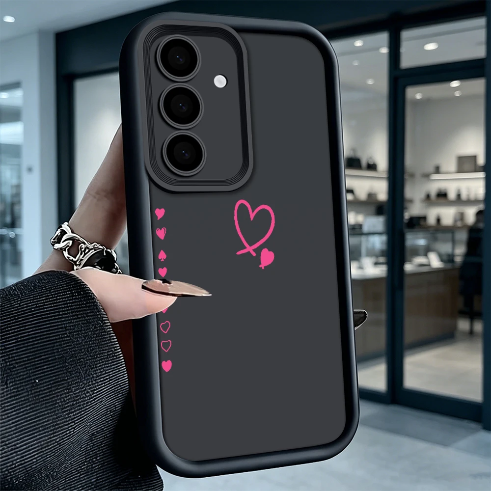 Pink Hearts Poker Symbols Phone Case for Samsung Galaxy S26 S25 S24 S23 S22 Ultra FE A17 A27 A57 5G Camera Protection Back Cover