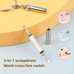 3-in-1 Multifunctional Eyeglass Screwdriver - Portable Glasses Repair Tool, Sunglasses Watch Repair Tool Keychain