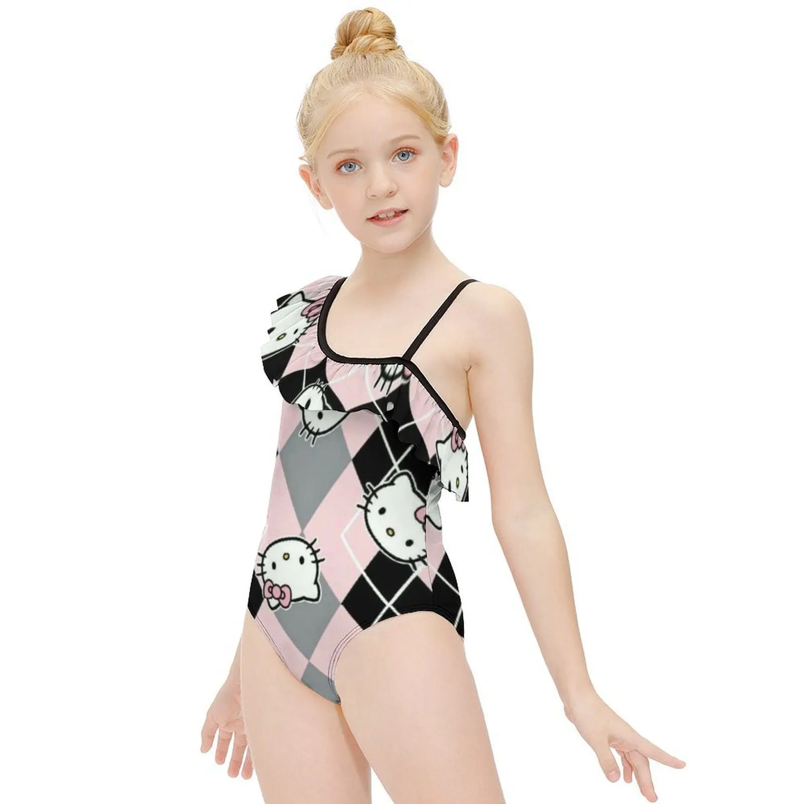

Girls One Piece Swimsuit 2025 Trendy Summer Swimwear Cartoon Print for Children
