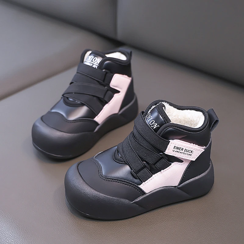 الأطفال الدافئة أفخم الثلوج أحذية الفتيات الشتاء موضة ومريحة التمهيد الدافئة سميكة أحذية قطنية عدم الانزلاق لينة وحيد الرضع حذاء من الجلد #3