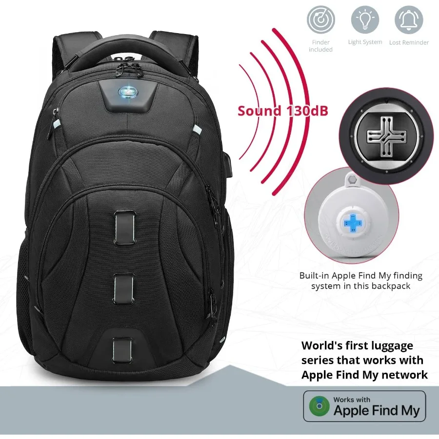 حقيبة ظهر للكمبيوتر المحمول للسفر للرجال من Swissdigital Design ذات سعة كبيرة وصديقة لـ TSA وشحن USB وحماية RFID للكلية #2