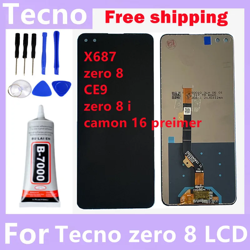 

New LCD 6.85" For Infinix zero 8 X687 / zero 8i X687B LCD Display Touch Screen Digitizer Assembly 100% Perfect Repair