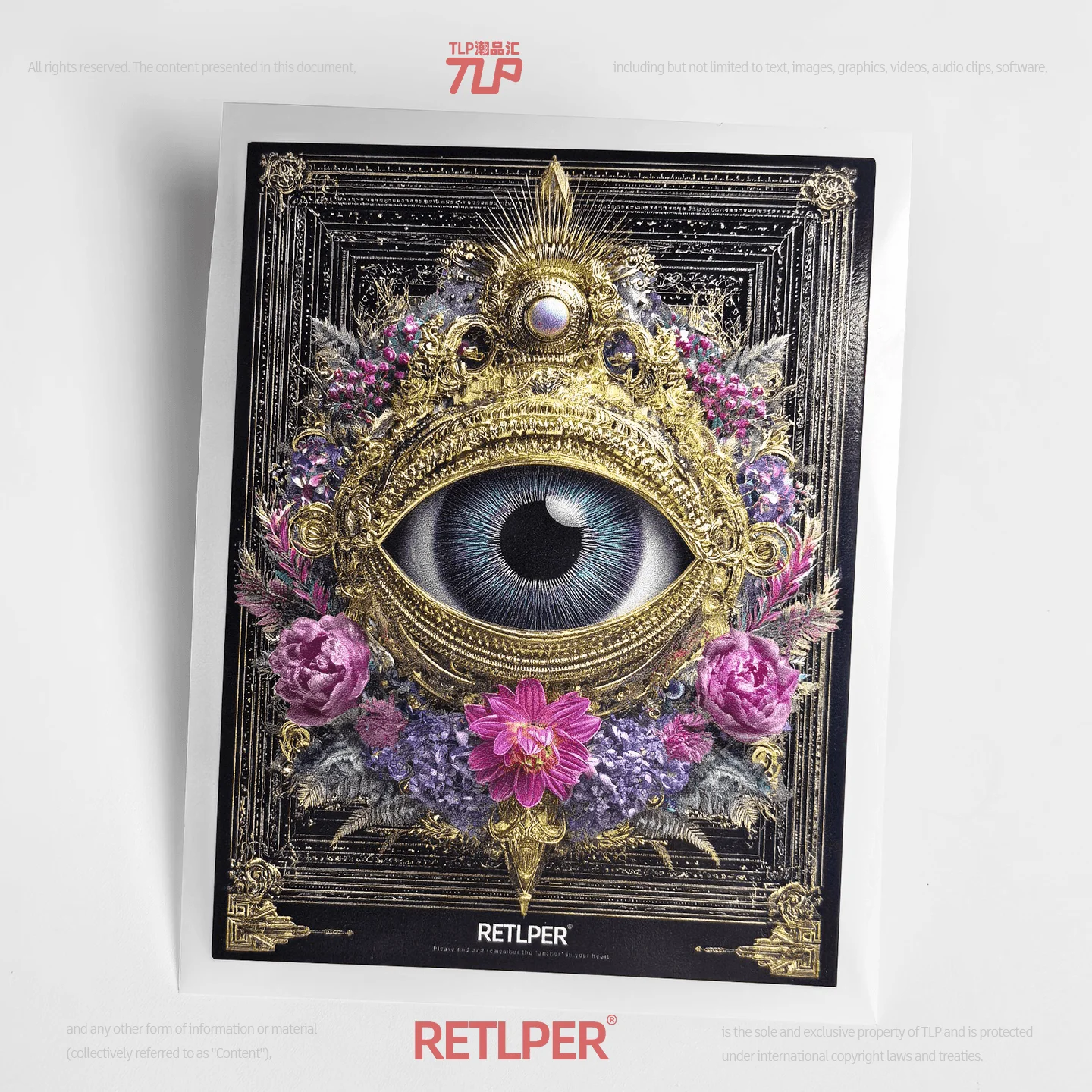 Retlper Reflective Stickers Original Golden Eye Luxury Baroque Style Decoration Waterproof Flat Stickers