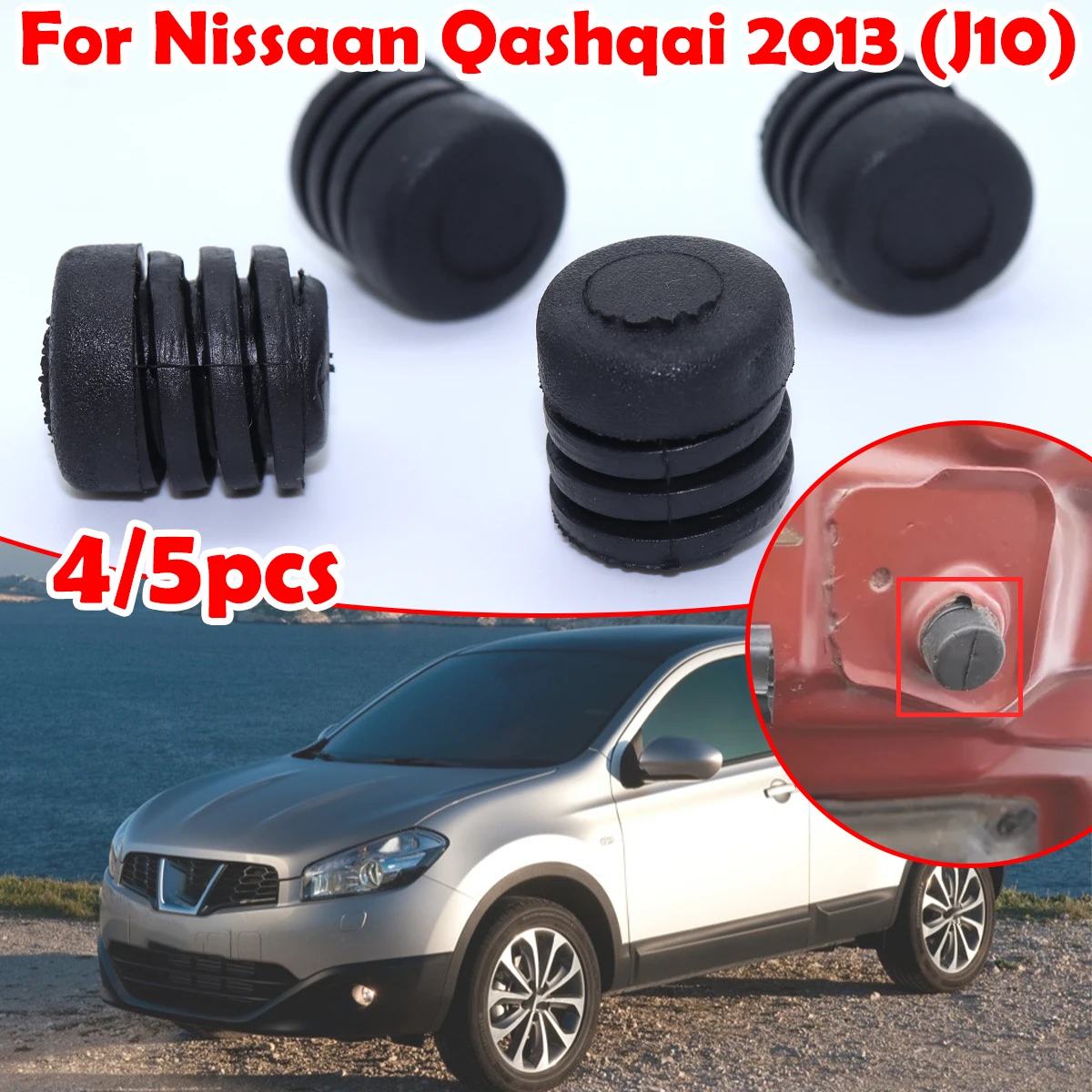 For Nissaan Qashqai J10 2013 Infiniti Car Bumper Bonnet Rear Trunk Lid Rubber Mounting Trim Bush Buffer Accessories 65822-01M00