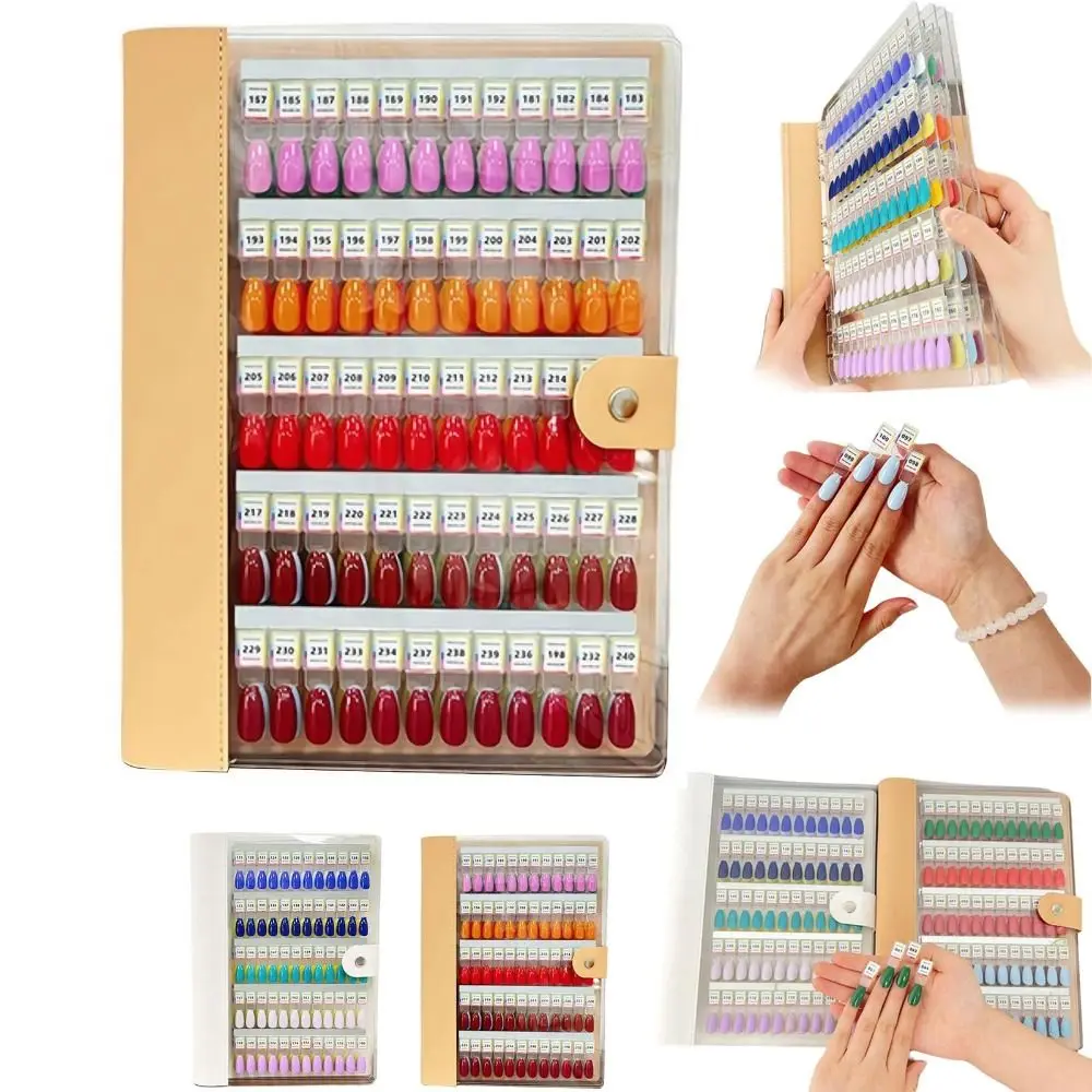 

Magnetic Nail Swatches Book No Pattern Removable Nail Sample Display Book 120 Color With Digital Label Nail Color Display Book